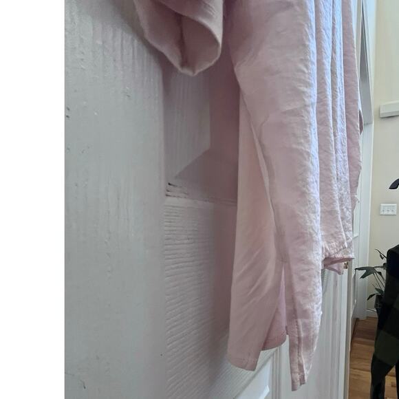 J Jill New Flaw V Neck Elbow Sleeve Crinkle Front Mix Media Boxy Blouse Plus 3X - Picture 8 of 12